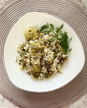 Bebek Enginarlı Bezelyeli Pilav